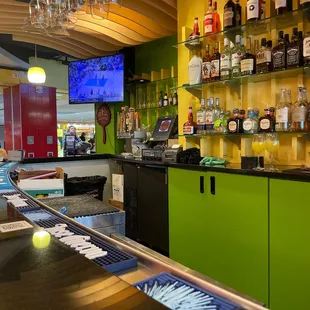 a bar with a lot of liquor