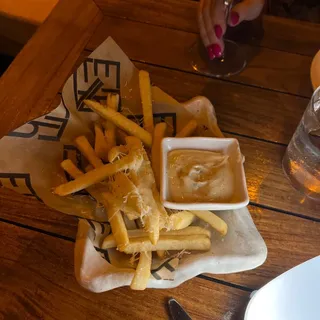 French fries with parmesan cheese and truffle mayo