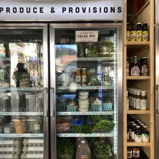 refrigerators in a grocery store