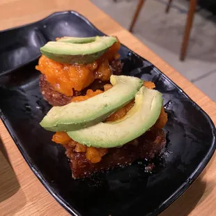 Salmon Mayo on Crispy Rice