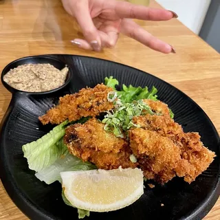 Fresh Fried Oysters Served with Grey Poupon