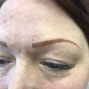 Red heads with color fill &amp; microblade Brow