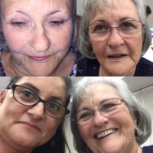 Older clients have a challenge in apply their brows. Not anymore with a permanent solution. Happy client, happy tech