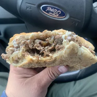 Steak and cheese, with onion