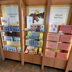 a display of chocolate treats