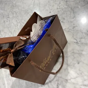 chocolates in a gift bag