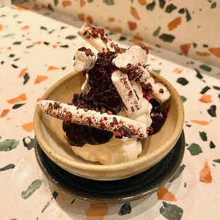 Magic in a bowl also called Almond Cookie Soft Serve