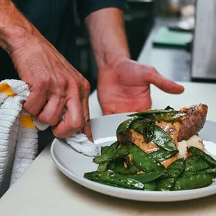 a chef preparing food