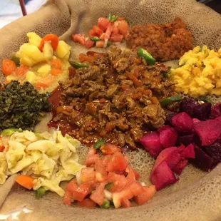 Awaze tibs and vegetables