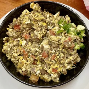 Ground beef with eggs