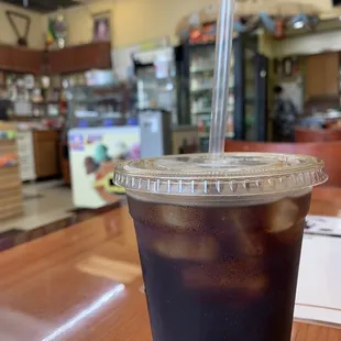 Flavorful delicious dark iced coffee