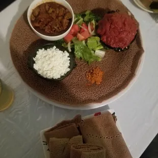 a plate of food on a table