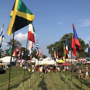 All the flags on display at the entrance!