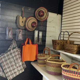 baskets on a shelf