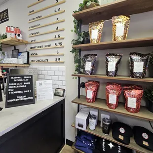 a coffee shop counter