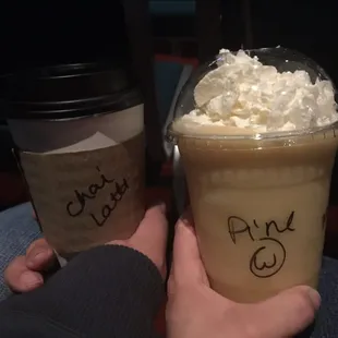 Chai Latte and Pineapple Smoothie