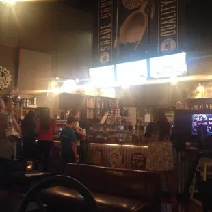 Facing front checkout line