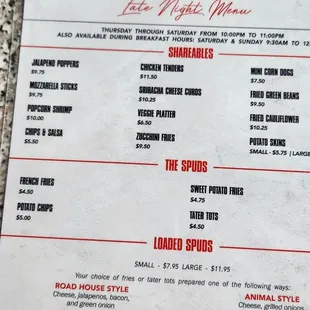 the menu