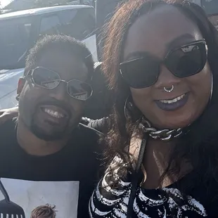 Hubby and I waiting for our food outside enjoying the sun
