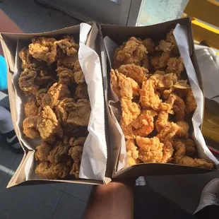Fried oysters and shrimp. Lunch 10/24/2015