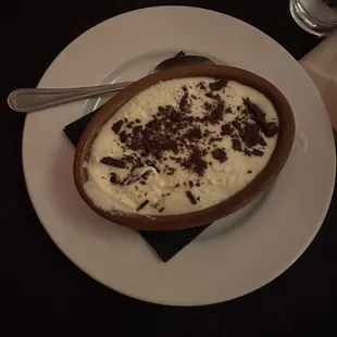 Tiramisu heavy on the whipped cream