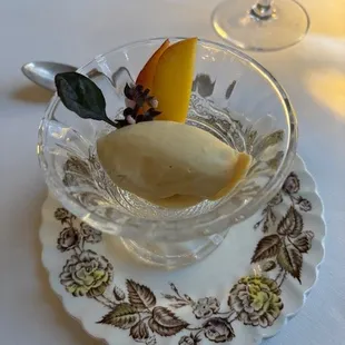 Peach Ice Cream along with Flourless Chocolate Souffle and Strawberry Macarons finished a perfect evening.