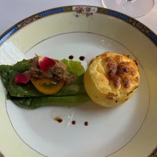 Goat Cheese Souffle &amp; Rabbit Rillette