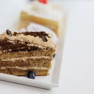 a slice of cake on a plate
