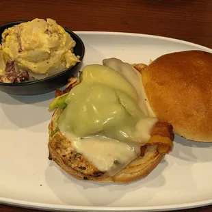 California Chicken Burger and Potato Salad