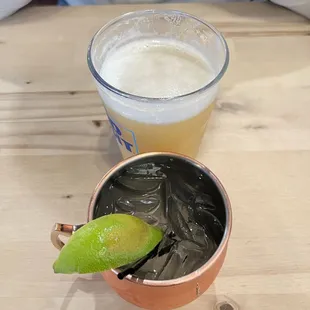 berry lavender mule (not on the menu, but the bartender made special at my request) &amp; a draft beer