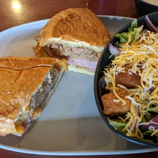 Pressed Cuban Sandwich and Side Salad
