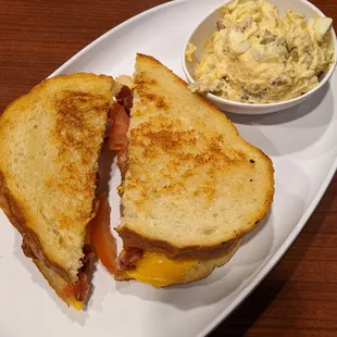 Bacon Tomato Grilled Cheese &amp; Potato Salad