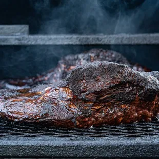 Smoked brisket on a griddle