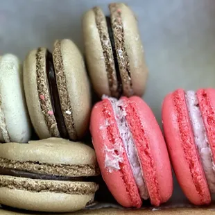 Raspberry Macaron, Chocolate Macaron &amp; Vanilla Macaron~ The Raspberry, amazing, liked Vanilla as well! The Chocolate, just ok.