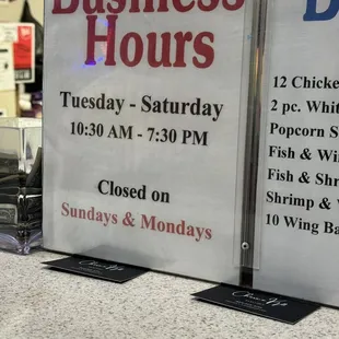 Business Hours. Govern yourselves accordingly