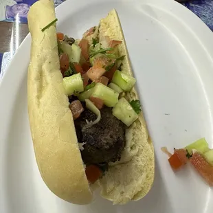 Ground beef kebab.