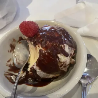 Pecan Ball with Chocolate Sauce