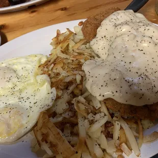 Chicken Fried Steak with Eggs and Hashbrowns