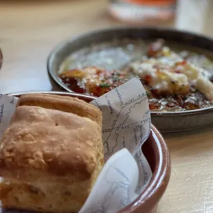 Hand pulled burrata (and biscuits and pepper jelly)