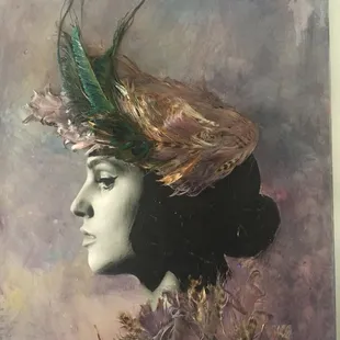 A cool mixed media piece of art I adored that was in the room with the ping pong table!