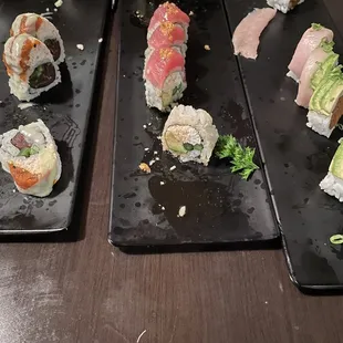 Left to Right: 1330 roll, Geisha Roll, Osaka Sonata