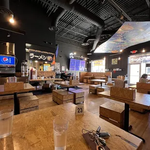 a view of the inside of a restaurant