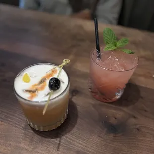 Drinks off their drink menu. Sour and vodka watermelon