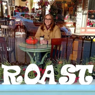 Enjoying a great Chai Tea Latte on a beautiful fall day in Eureka Springs!