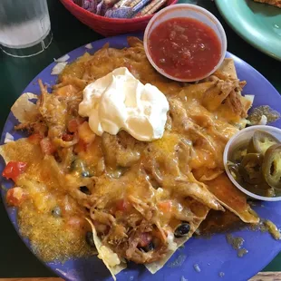 Pulled pork loaded nachos