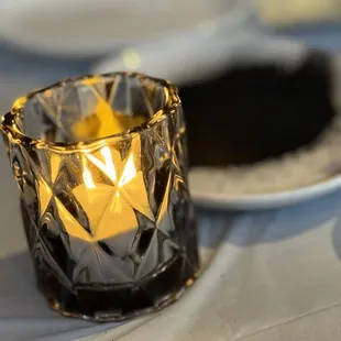 Black salt/sugar and ambiance candle