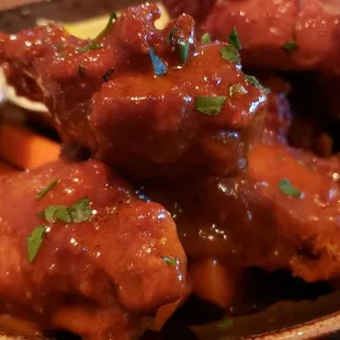 Chicken wings... half firecracker and almost half Eureka! bourbon-smoked dry rub