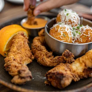 Kid's Tenders w/ Mac &amp; Cheese Balls ($8)