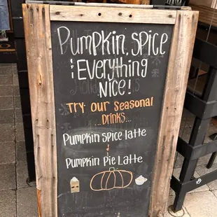 Seasonal Fall Menu