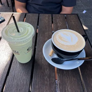 Green Tea Matcha Latte ,  Espresso Dolce double shot latte